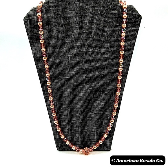 New JOAN RIVERS Vintage 30” Borealis Pink Beaded Cream Pearl and Beaded Necklace - Picture 5 of 6